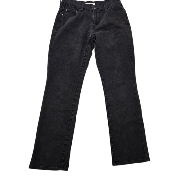 Levis 505 Jeans Womens 27 Black Straight Leg High Rise Denim Pants - Picture 1 of 6